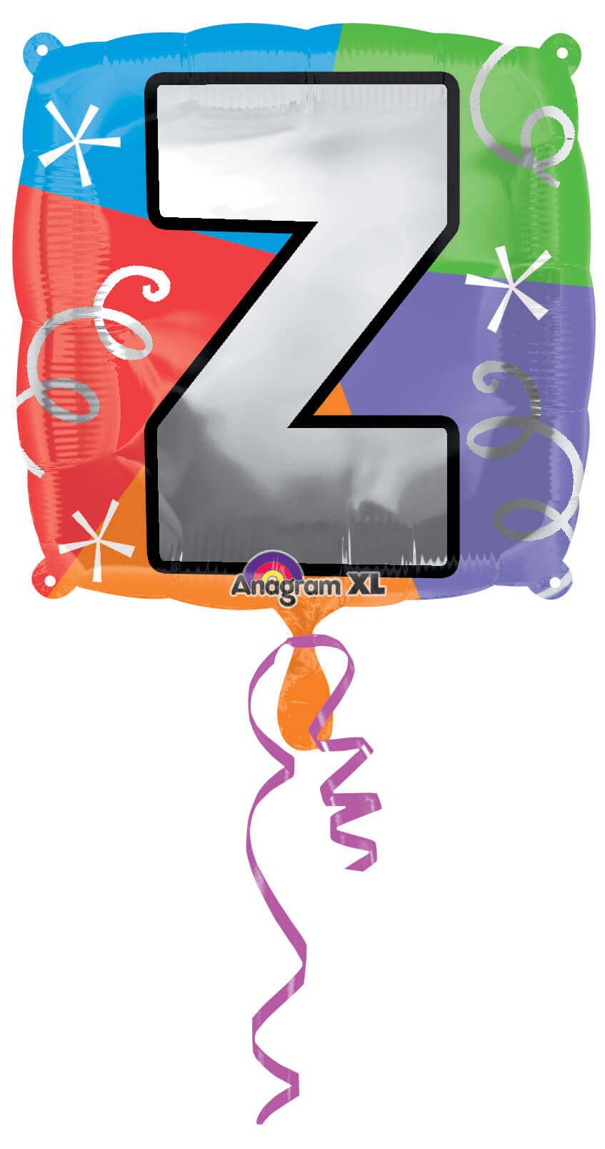 Letter Z Quad Shaped Balloon - Helium Quality - 18 inches - 1PC