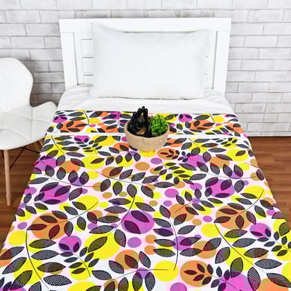 Floral Yellow, Pink And Black Microfiber Comfortable Single Bed AC Dohar-Single / Yellow, Pink and Black / Floral