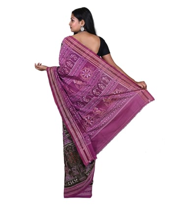 Dark olive pink colour handwoven cotton saree Dark olive pink colour handwoven cotton saree