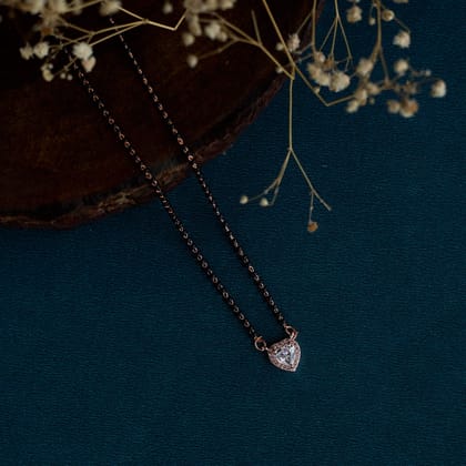 Rosewater Essence Mangalsutra-White / Rose Gold / 18"