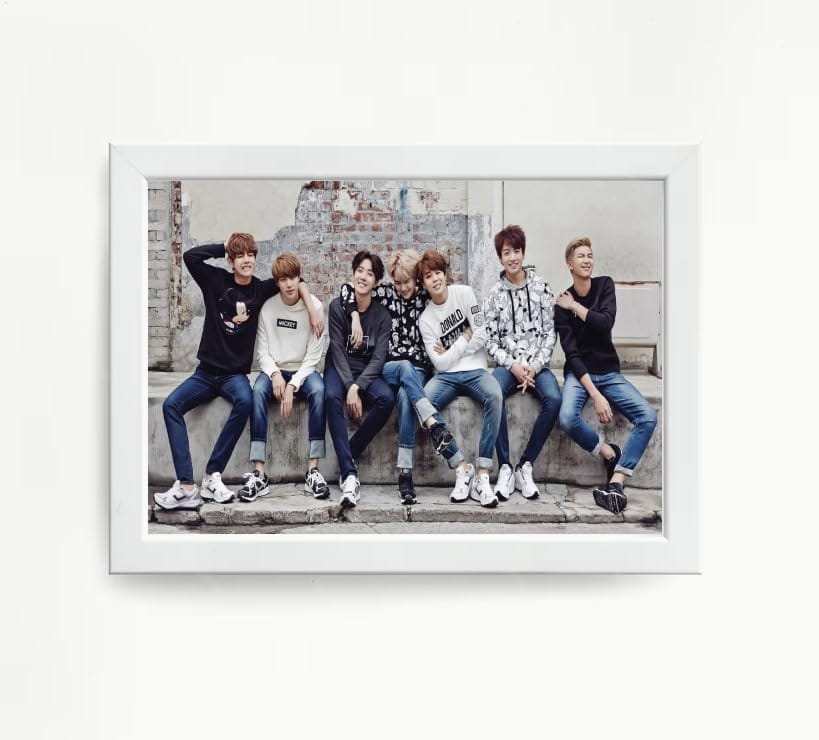 NOKKES Bts Army Bangtan Boy V suga J-Hope Jungkook Jin Jimin Rm 5X7 Inch Size Photo Frame Photo Home Office_EQW224