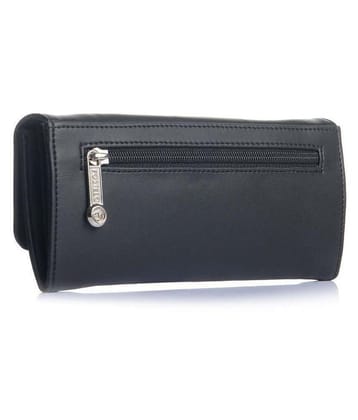 Fostelo Black Faux Leather Box Clutch - Black