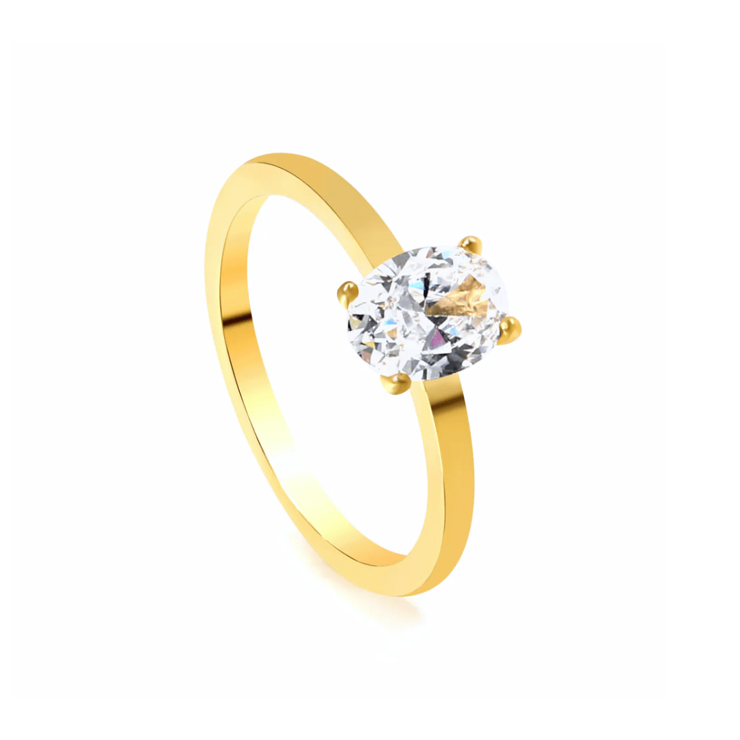 OVAL RING - 18K GOLD-PLATED-5/6