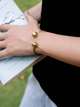 Orb Brass Small Adjustable Bracelet (Anti Tarnish)