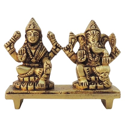 Brass Showpiece Laxmi Ganesh One Same Base God Idol Statue (BSMAS645 D)