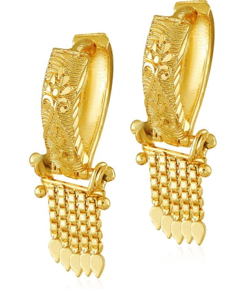 Vighnaharta - Golden Bali Earrings ( Pack of 1 )
