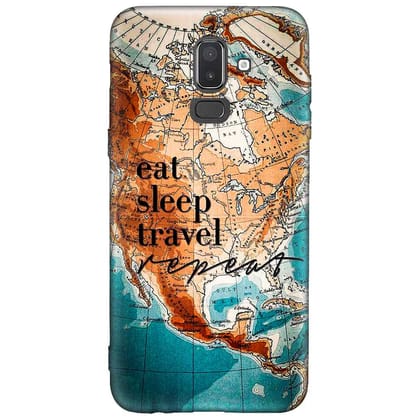 Eat Sleep Travel Samsung J8 Premium Embossed Mobile cover