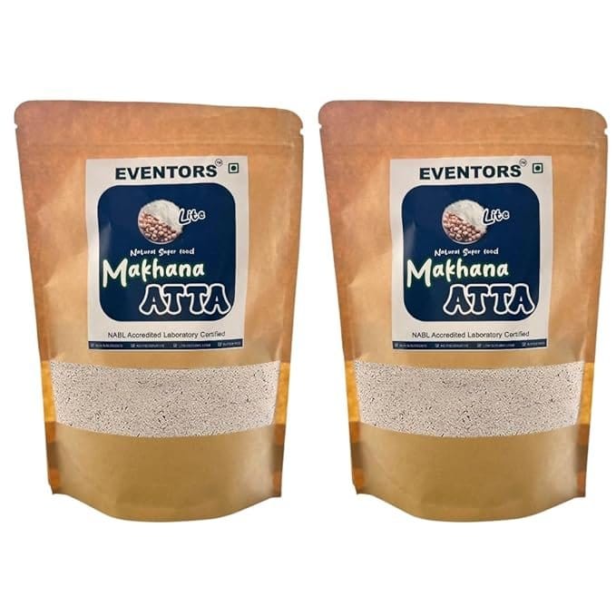EVENTORS Makhana Flour (Pack of 3 x 400g) | Pure Ground Makhana Atta | 1200g Total Weight