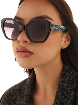 Tinted Lens Black Frame Oversized Sunglass-Sunglasses