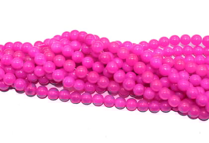 Deep Pink Round Painted Glass Beads For Jewelry Making , 10 MM , (BWGB-326) Sold By Per String of Approx 80 Pcs-Per String of Approx 80 PCS (120 Gram) / Deep Pink / 10 MM
