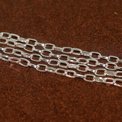 1 Mtr, 8x5mm Silver Metal Chain-Silver / Iron