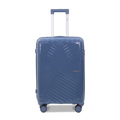 SKYCARRY Specta | Trolley Bag Single Medium M23| Durable Hard Shell | TSA Type Lock | Spinner Luggage | 360 Disc Spinner Wheels | Travel Suitcase (23, Deep Indigo, Medium)
