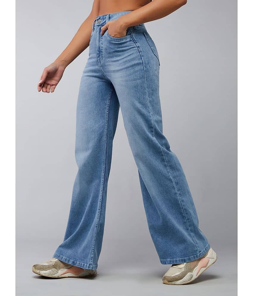 Dolce Crudo - Blue Denim Wide Leg Women's Jeans ( Pack of 1 )