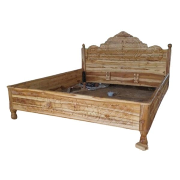 Double Teak Wood Cot Bed