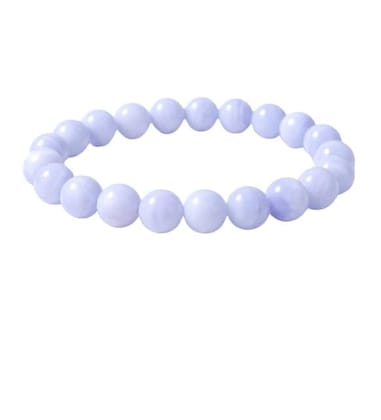 Natural Crystal 8mm Bluelace Agate Bracelet (Light Blue)-PID64916