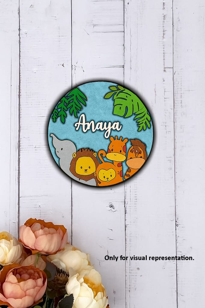 Dbeautify's DIY Jungle Friends Name Plate for Kids