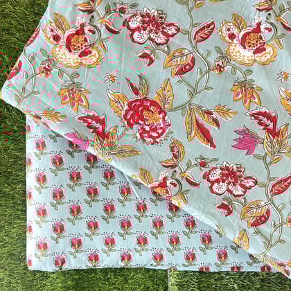 Pure cotton top and bottom set (2.5 mtr top, 2.5 mtr bottom)-As shown in picture / 2.5 mtr each / Pure cotton