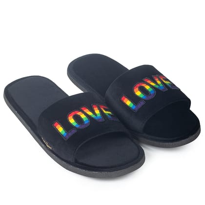 LOVE Domani Slippers Men (Black-Multi)-EU 42 / UK 8 / Black-Multi