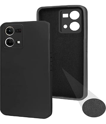 Case Vault Covers - Black Silicon Plain Cases Compatible For Oppo F21 Pro 4G ( Pack of 1 )