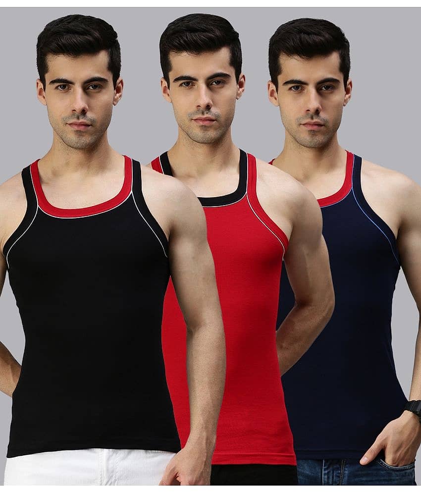 Pack of 3 Lux Cozi - Multicolor Cotton Men's Vest