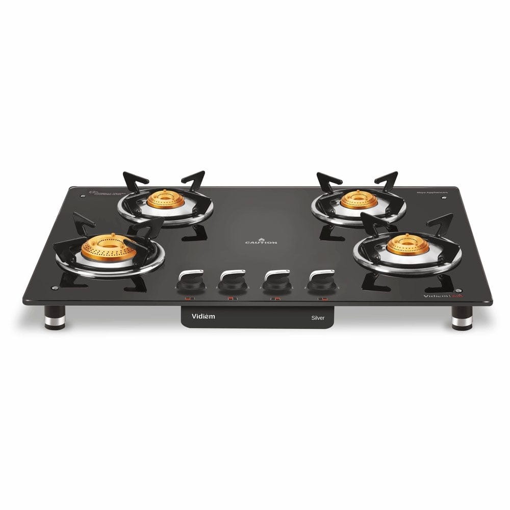 Vidiem Air Silver 4B Glass Cooktop Black