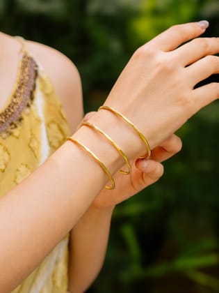 Rille Brass Adjustable Bracelet (Anti Tarnish)