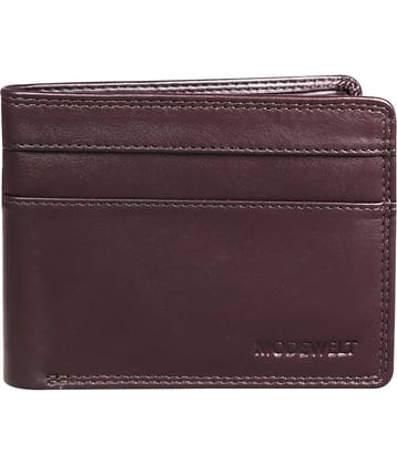 MODEWELT Brown Leather Men's Two Fold Wallet ( Pack of 1 )