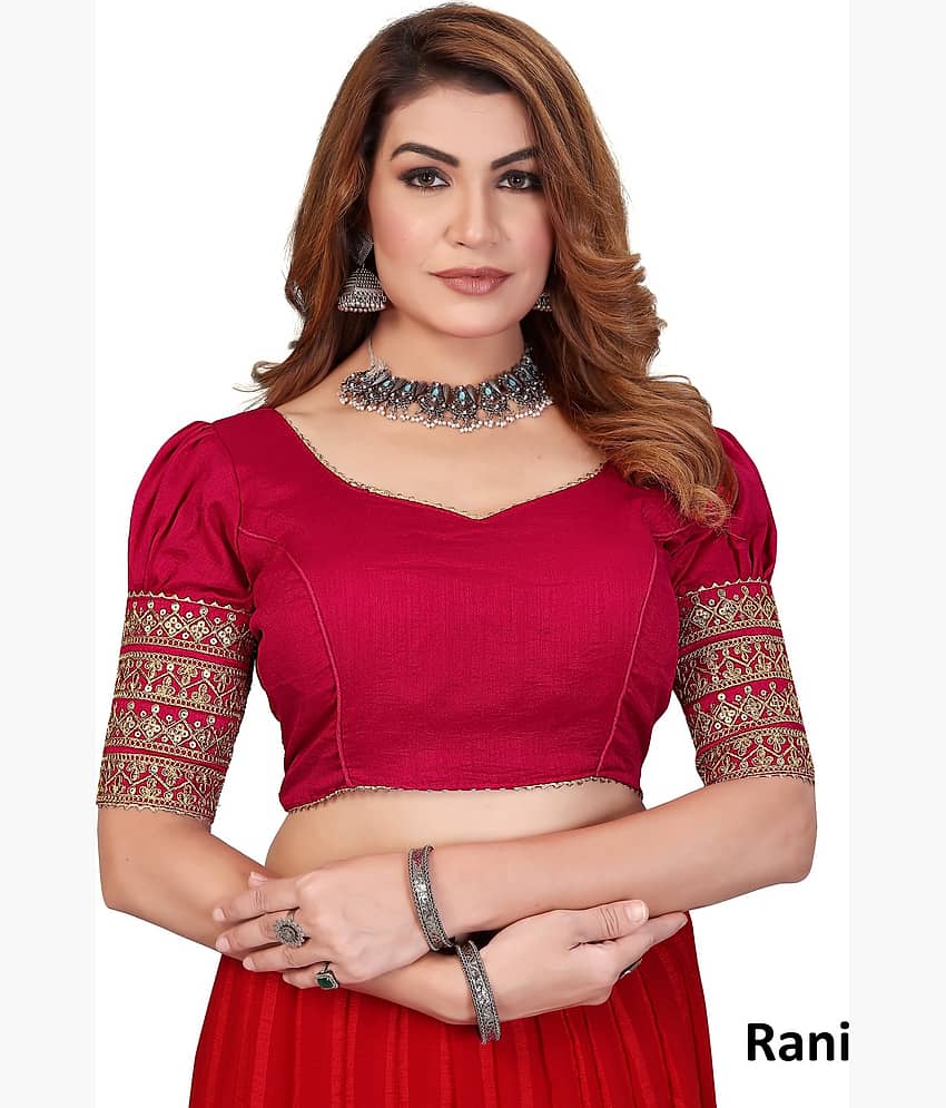 Metrolife Silk Readymade with Pad V-Neck Women's Blouse ( Rani )