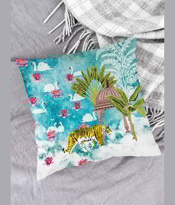 Houzzcode - Water Repellent Sky Blue Polyester Pillow Covers 40x40x3 ( Pack of 1 )