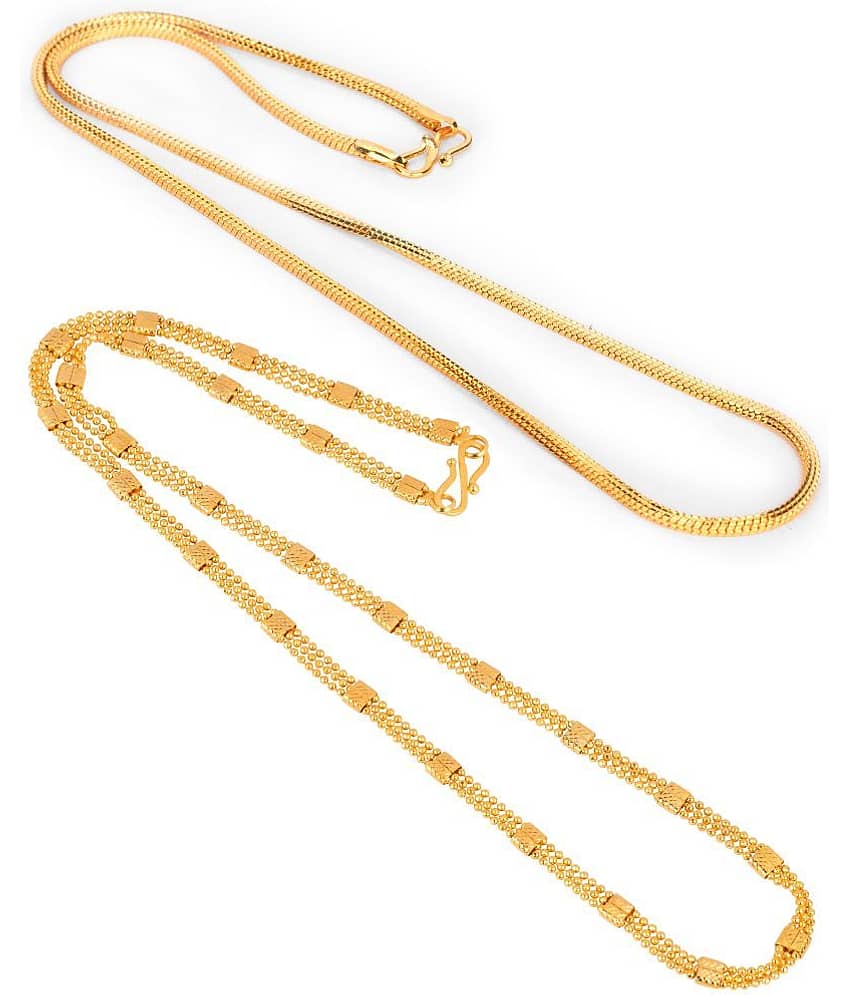 AanyaCentric Combo of 2 Gold Plated 22inches Long Fashion Chain