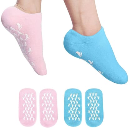 EZYFIT Moisturizing Silicone Gel Socks for Women and Men gel socks for dry cracked feet crack heel repair socks foot moisturizer socks Spa Gel Socks - 1 Pair