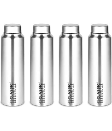 Classic Essentials Inox Spring Silver Fridge Water Bottle 1000 mL ( Set of 6 )