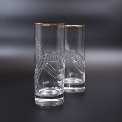 CrystalCut Handmade Glass with Gold Rim - Set of 2-Cocktail Glass