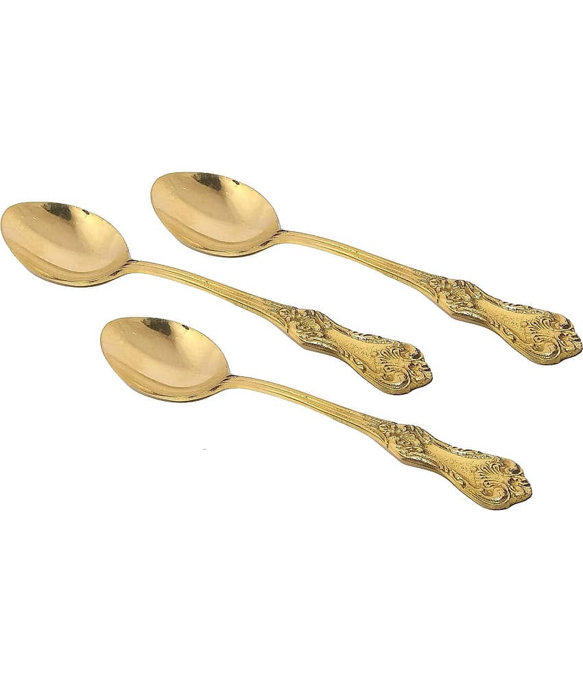 A & H ENTERPRISES - Brass Brass Dessert Spoon ( Pack of 3 )
