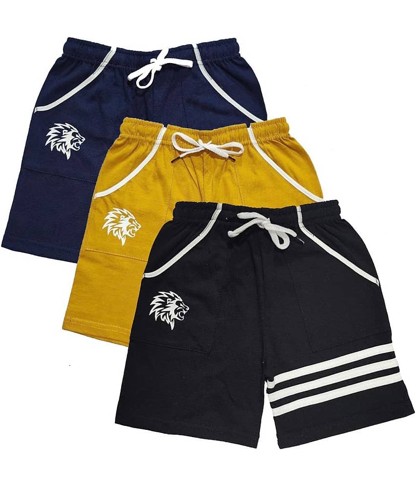 atlans Pack of 3 Cotton Blend Shorts For Boys ( Multi Color )
