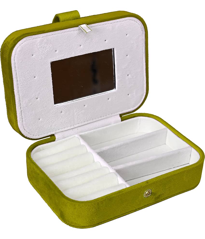 Jewellery Organiser PU Leather Zipper Portable Storage Box with Divider Container
