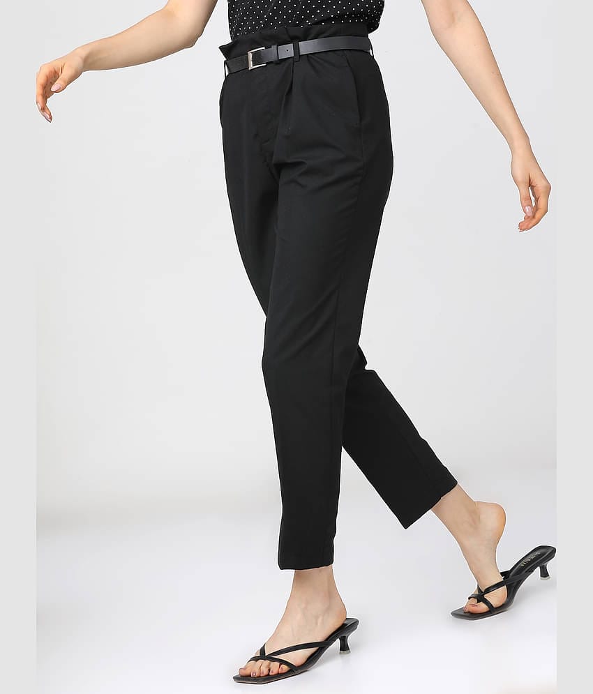 Tokyo Talkies Women Polyester Formal Trousers ( Black )