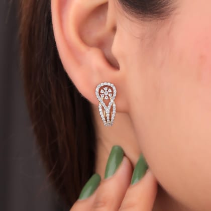 Asha Silver Moissanite Hoop Earrings | 22KT Gold Vermeil-Yellow Gold