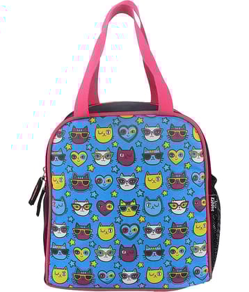 joy lunch bag-Kitty Theme - Teal Blue