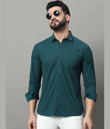 renuovo Polyester Regular Fit Solids Full Sleeves Men's Casual Shirt - Black ( Pack of 1 )