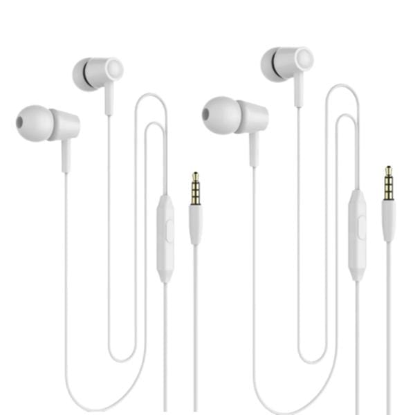 Stereo Earphone Premium Wired with Mic   (White, In the Ear)