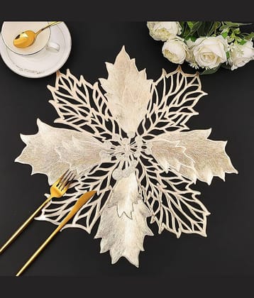 Dakshya Industries PVC Floral Others Table Mats ( 40 cm x 40 cm ) Pack of 1 - Gold