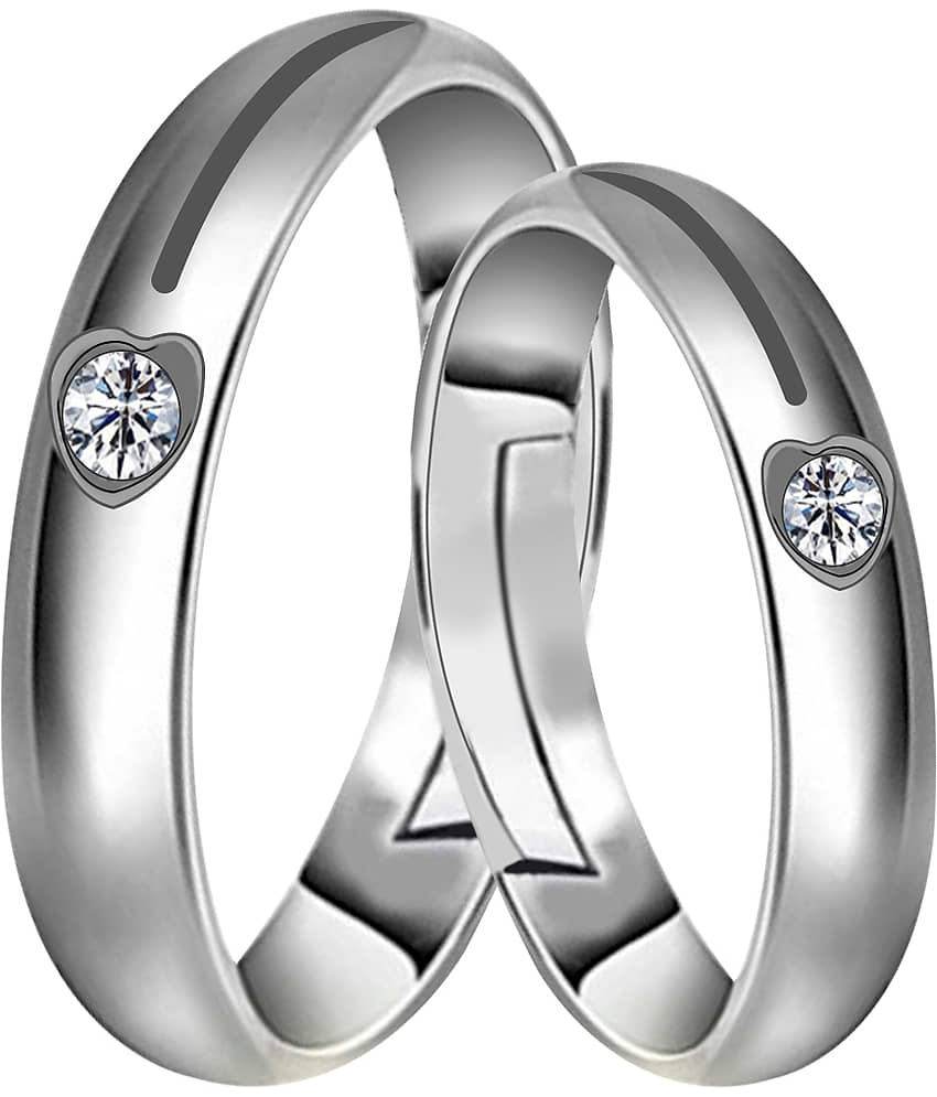 Speical For Couple Ring Valentines Couples Gift Sets  Silver Plated Adjustable Ring Set  Women And Men