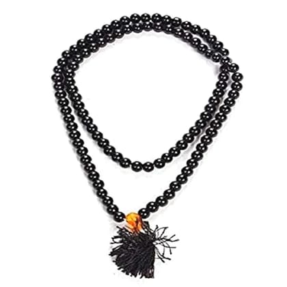 Black Agate Hakik 108 Beads Buddhist Prayer for Japa Rosary Wearing for Fashion Wear Mala for Astrological Purpose
