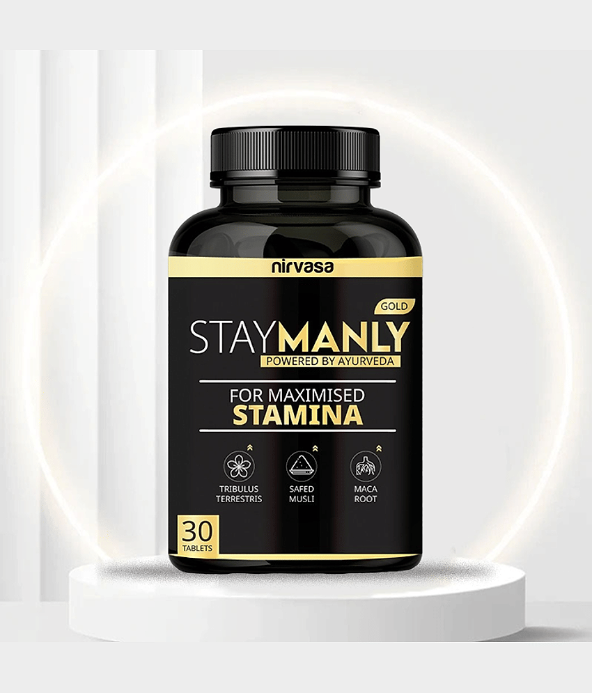 Staymanly Gold Tablet | for Maximised Stamina, enriched Kaunch Beej Extract, Ashwagandha Extract, Shilajit Extract, Maca Root Extract, Brahmi, Jatamansi (1 X 30 Tablet)