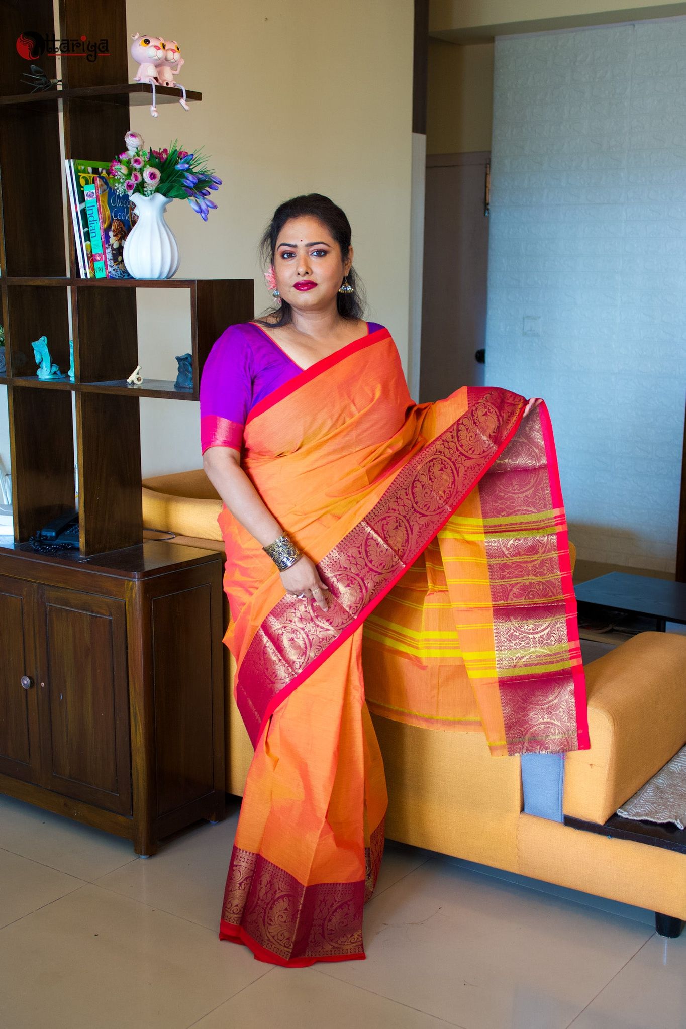 Golden Twilight Cotton Saree