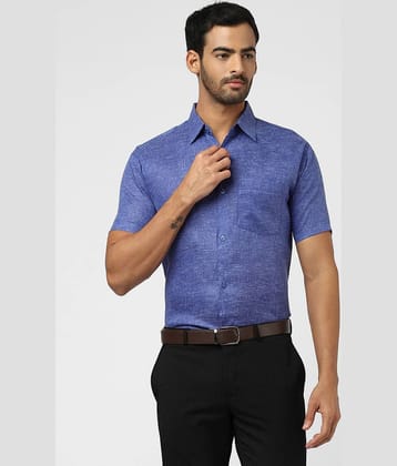 DESHBANDHU DBK - Blue Linen Regular Fit Men's Formal Shirt (Pack of 1)