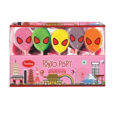 Candzey Tokyo Popy Mix Fruit Flavours - Assorted Colors (40pcs - 15g Each)