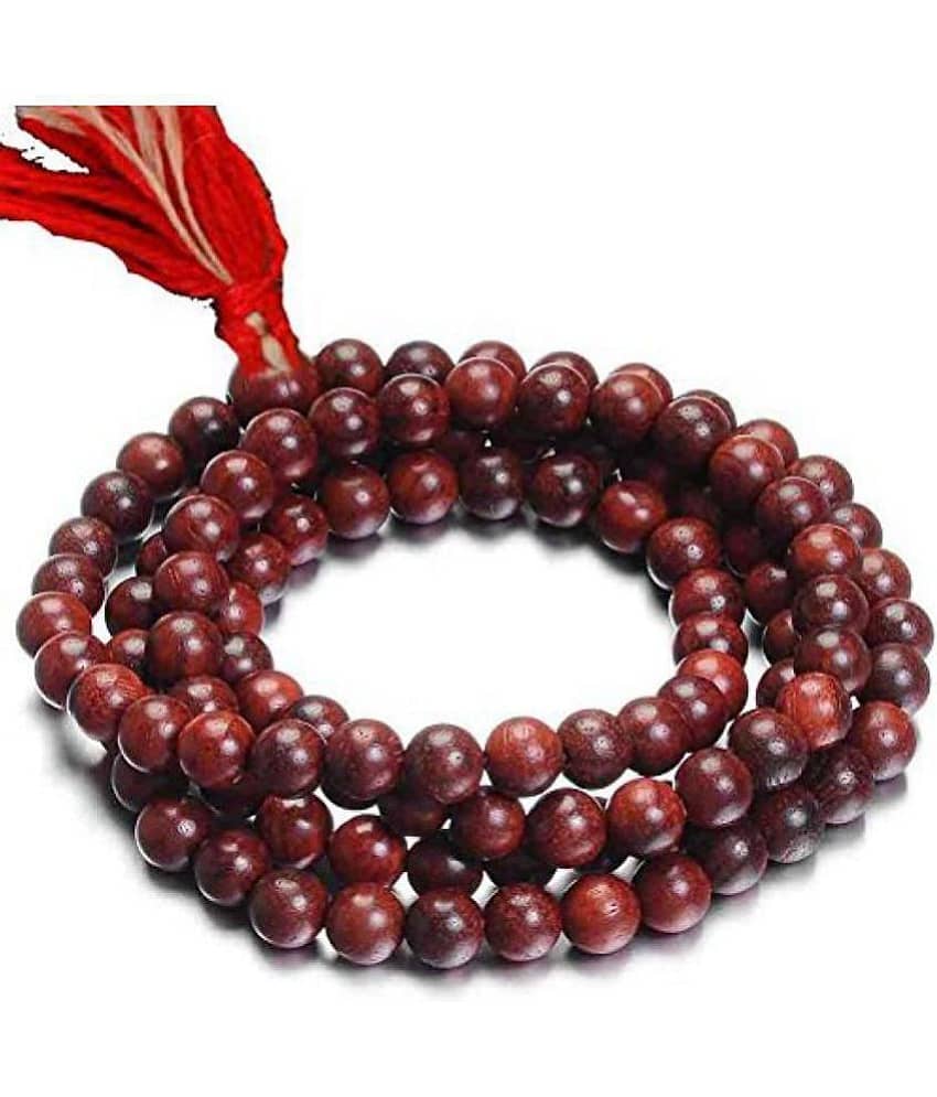 Queen Collection Red Chandan/Sandalwood Mala 108+1 For japa & wearing