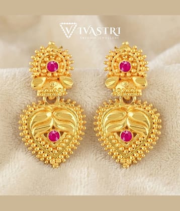 VIVASTRI Golden Drop Earrings ( Pack of 1 )